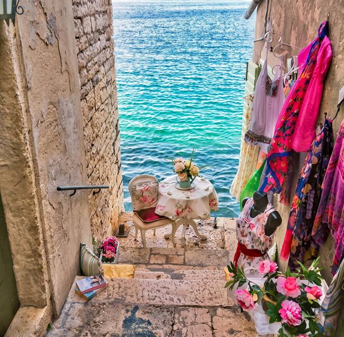 Ferienwohnung für 6 Personen, mit Balkon/Terrasse und Garten in Tisno