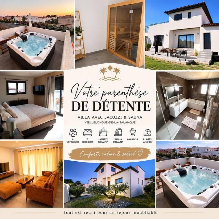 Ferienhaus für 6 Personen, mit Whirlpool und Terrasse sowie Garten und Sauna