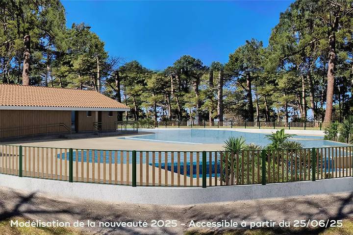 Camping pour 4 personnes, avec Terrasse à Biscarrosse