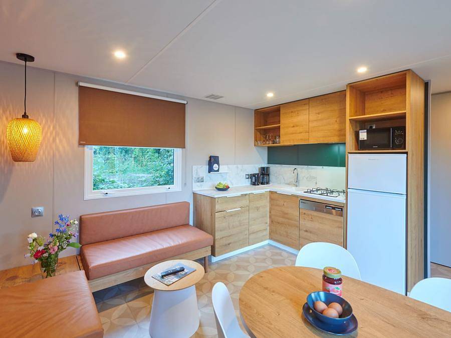 Siblu De Lente van Drenthe - Stacaravan 6 personen - Stacaravan Elégance 3 slaapkamers (6 pers) terras in Bourtanger Moor