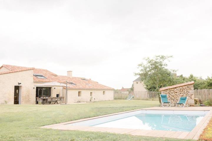 Maison de vacances pour 10 personnes, avec vue ainsi que jardin et piscine