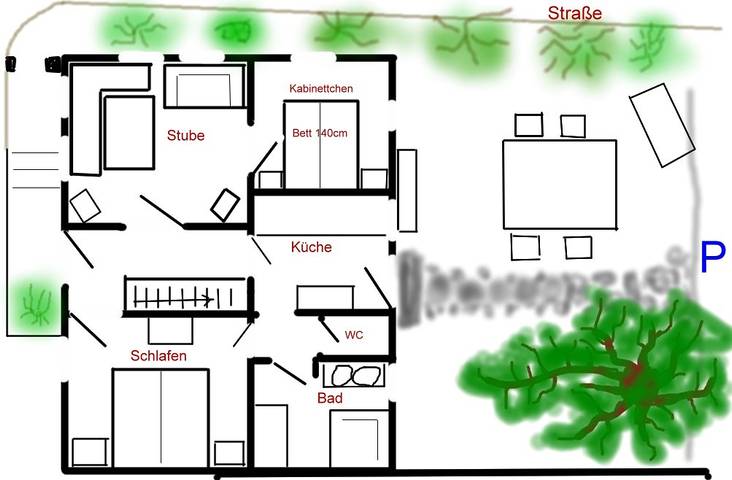 Ferienwohnung für 3 Personen, mit Garten - 1