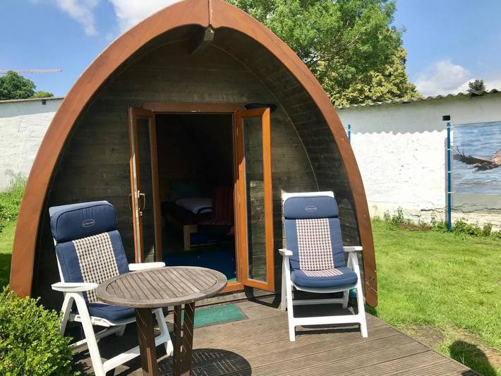 Ferienhaus für 3 Personen, mit Kinderpool und Ausblick sowie Garten in Loitz