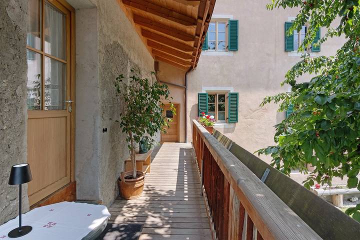 Ganze Wohnung, Apartment 'Bachguthof' mit Bergblick, Gemeinschaftsgarten und Balkon in Schlanders, Nationalpark Stilfser Joch