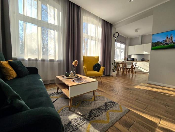Apartament wakacyjny dla 4 osób, z Ogród i Widok w Gniezno