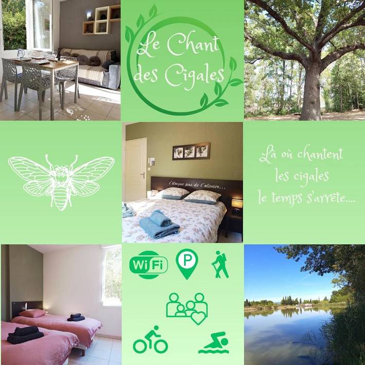 Appartement de vacances pour 6 personnes, avec bassin pour enfant et piscine ainsi que vue et jardin