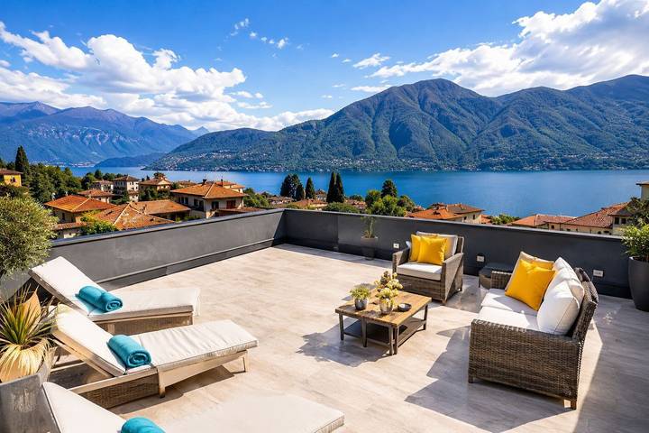 Ferienwohnung für 4 Personen, mit Balkon und Balkon/Terrasse sowie Seeblick und Ausblick