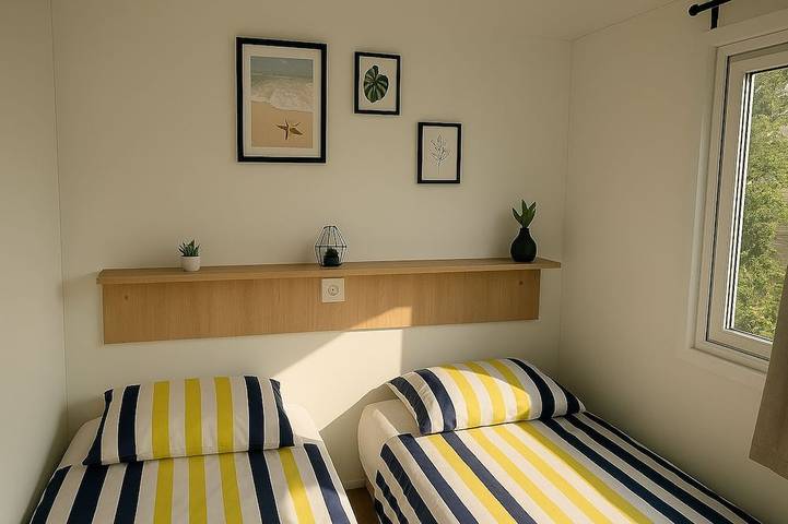 New 6-person mobile home, 3 bedrooms, air conditioning, patio, and pools in Lattes, Costa mediterránea (Francia)