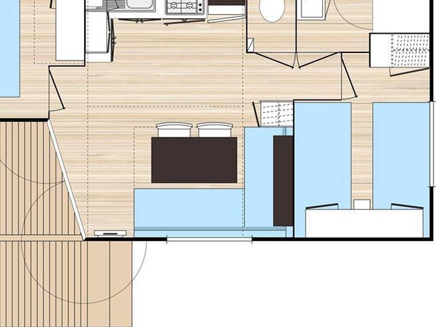 Camping La Dourbie - Mobilhome 4 personnes - Mh2 Les Causses Standard in Saint-Jean-du-Bruel, Parc naturel régional des Grands Causses