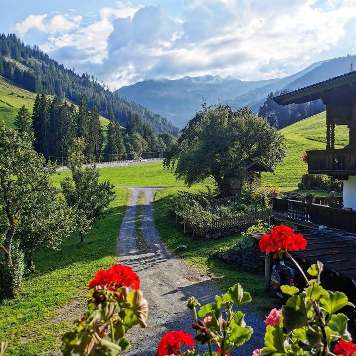 Ferienwohnung für 5 Personen, mit Terrasse und Garten sowie Pool und Ausblick in Inneralpbach