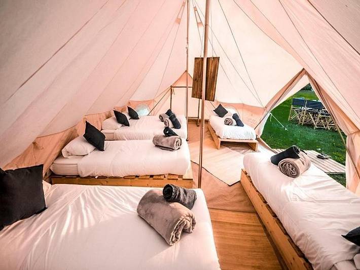 Tente pour 6 personnes, avec Terrasse ainsi que Jardin et Vue