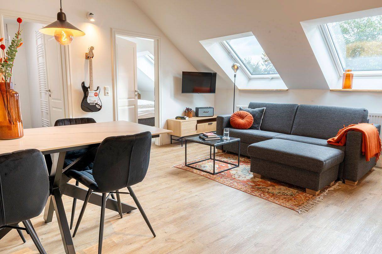 Ganze Wohnung, Ferien mit Design - Ferienwohnung Bowie auf dem Angeliter Ferienhof Taarstedt in Taarstedt, Schleswig-Flensburg