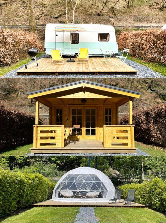 Camping pour 2 personnes, avec Terrasse ainsi que Jardin et Vue à La Roche-en-Ardenne