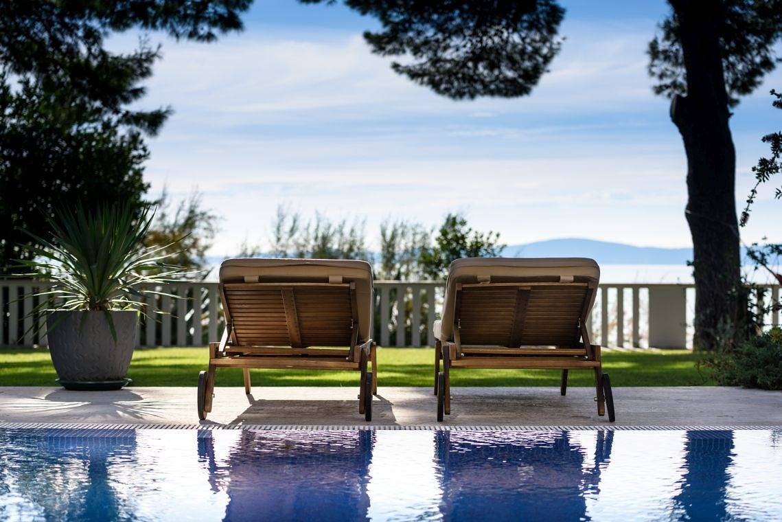 Luxusvilla am Meer Castello Split mit privatem beheiztem Pool, Whirlpool und Sauna am Strand von Split in Split, Split-Dalmatien
