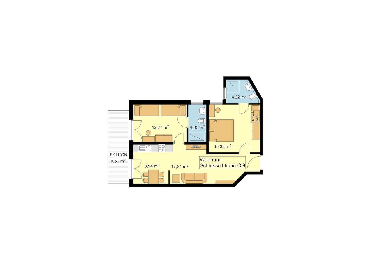 Ganze Wohnung, Apartment 'Schlüsselblume' mit Gemeinschaftsgarten, Wlan und Klimaanlage in Deggenhausertal, Bodenseekreis