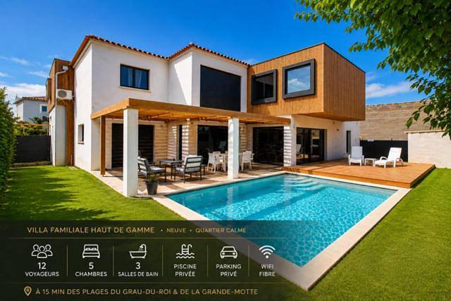 Chalet para 12 personas, con terraza y piscina - 1