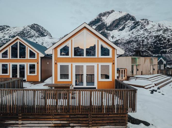 Ferienhaus für 5 Personen, mit Ausblick und Balkon sowie Sauna auf den Lofoten