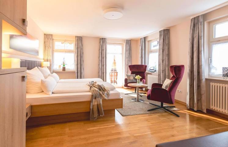 Hôtel pour 2 personnes, avec balcon ainsi que vue et jardin