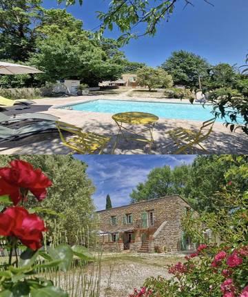 Cottage pour 7 personnes, avec piscine ainsi que terrasse et jardin à Forcalqueiret