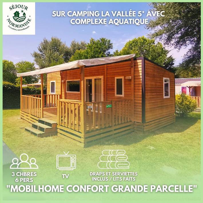 Camping pour 6 personnes, avec bassin pour enfant ainsi que jardin et piscine, animaux acceptés