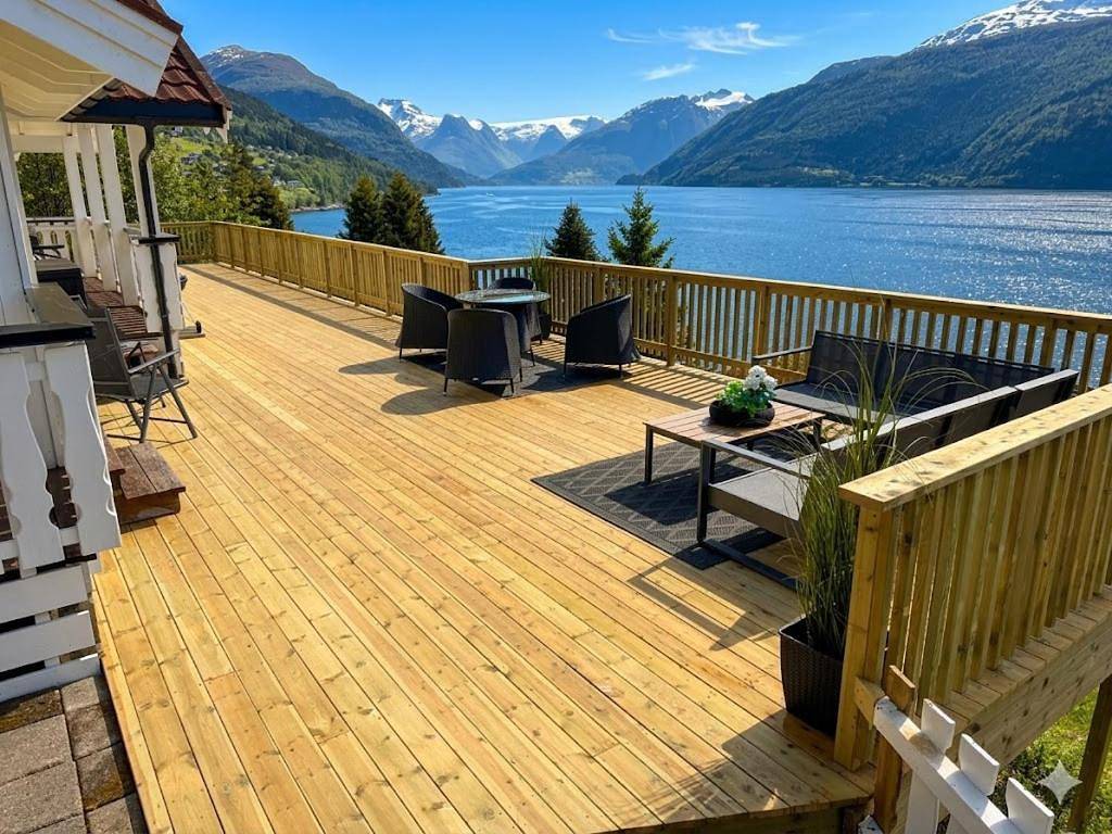 Faleide Panorama Private Fjord View Cabin with Large Terrace in Stryn 