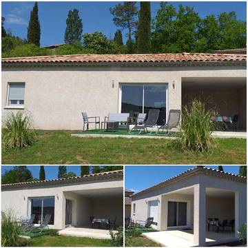 Gîte pour 4 personnes, avec terrasse ainsi que jardin et vue à Laurac-en-Vivarais