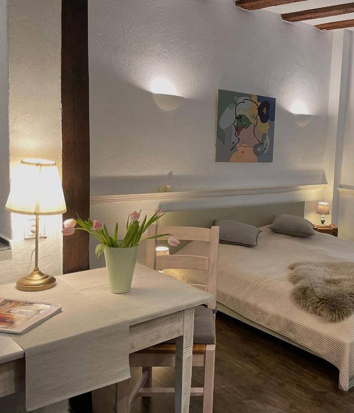 Ferienwohnung für 4 Personen, mit Balkon und Terrasse sowie Garten und Ausblick in Bad Kreuznach