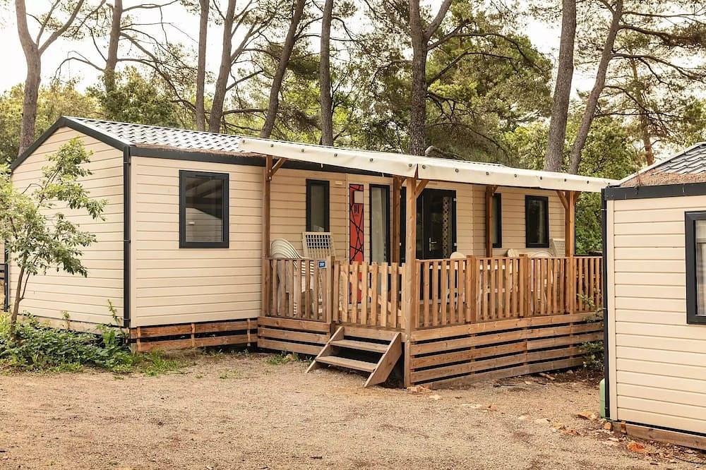 Mobil-home | Premium | 4 Ch. | 8 pers. | Terrasse Lounge | A/C | Tv in Régusse, Région de Brignoles