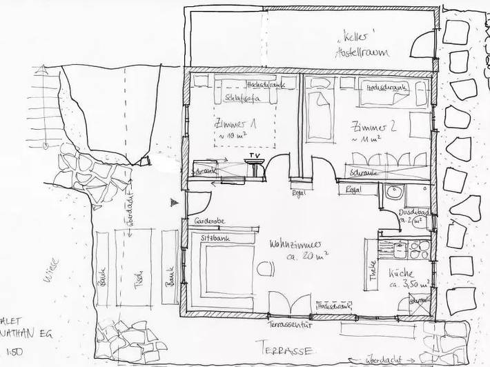 Gîte pour 5 personnes, avec balcon à Riederalp - 4
