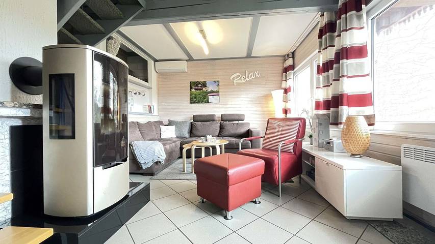 Ferienhaus mit Meerblick für 6 Personen, mit Garten und Sauna sowie Balkon