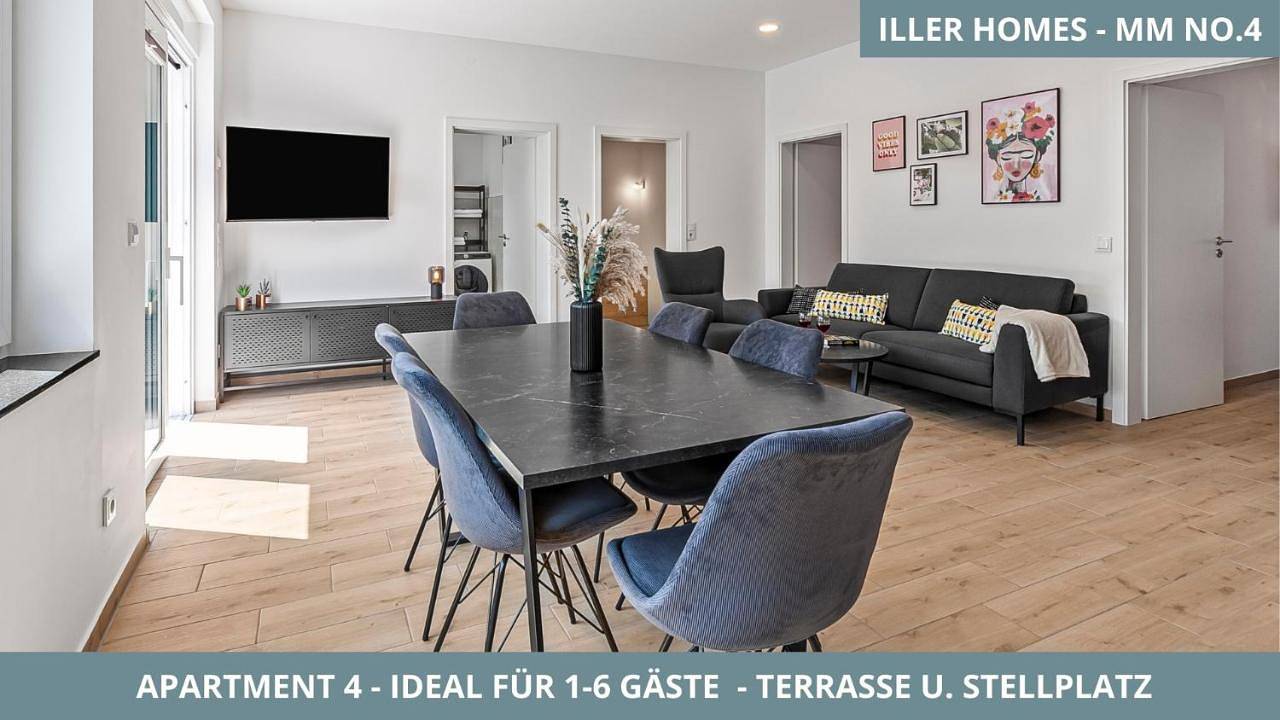 Ganze Wohnung, Illler Homes Memmingen Moderne Fewos für bis zu 7 Pers mit Küche & Parkplätzen, teilweise mit Terrasse in Memmingen, Bayerisch Schwaben