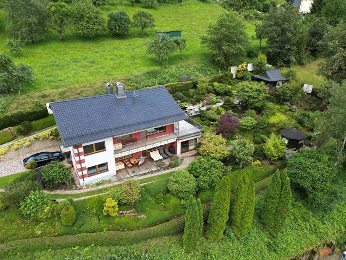 Ferienwohnung für 4 Personen, mit Terrasse und Garten sowie Ausblick