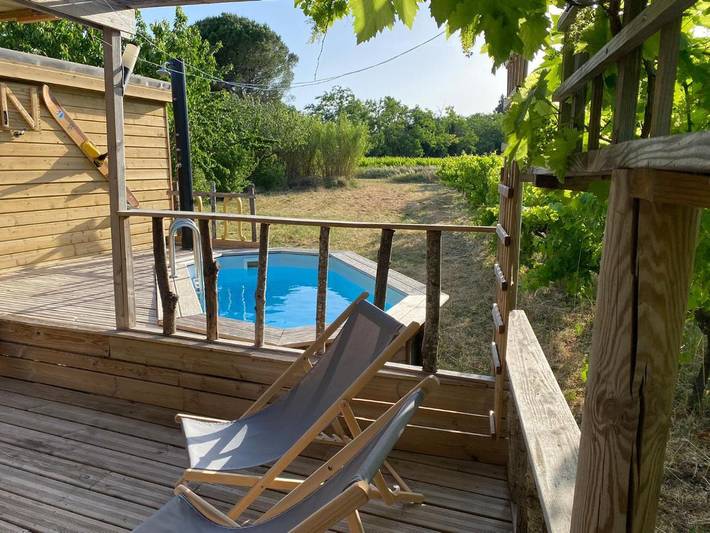 Location de vacances pour 4 personnes, avec piscine ainsi que jardin et vue à Roquemaure - 4
