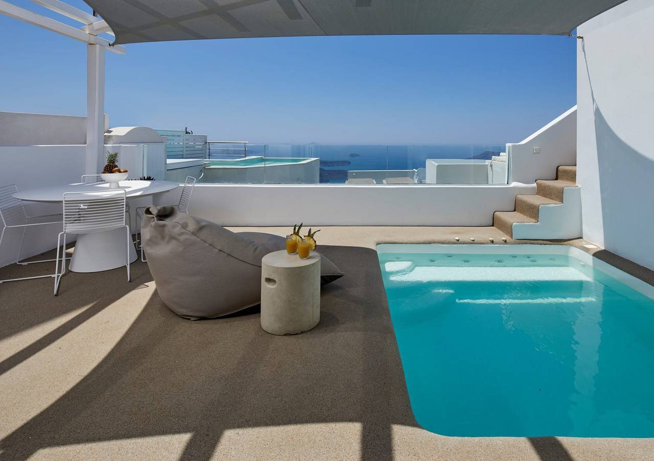 Divine Santorini Villa Heliades, 3 Bdr, Sea Views, Private Pool, Spacious Terrace in Imerovigli, Santorini