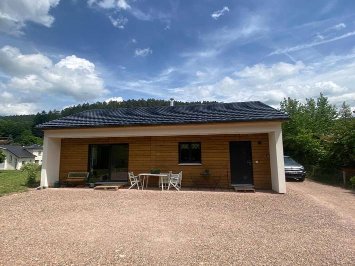 Maison de vacances pour 3 personnes, avec vue ainsi que jardin et terrasse