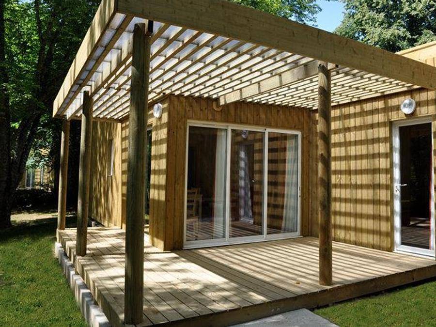 Flower Camping et Base de Loisirs de Rouffiac - Chalet 8 personen - Chalet Premium Nature 41 m² - 3 Zimmer 6/8 pers. in Angoisse, Périgord Vert