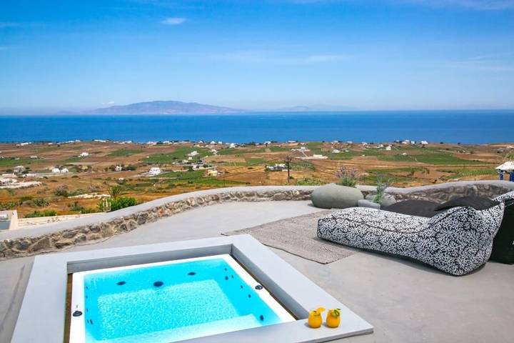 Villa for 2 personer, med Sjøutsikt og Hage i tillegg til Badebasseng på Santorini