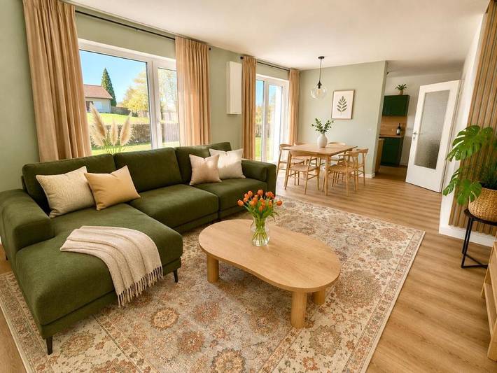 Ferienwohnung für 7 Personen, mit Balkon und Terrasse sowie Garten