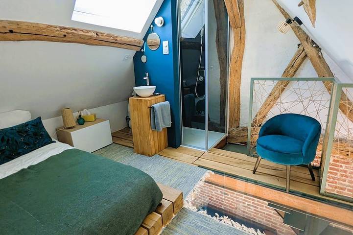 Ferienhaus-Superior-Gartenblick-Ensuite mit Dusche in Vernon (Normandie), Évreux und Umgebung