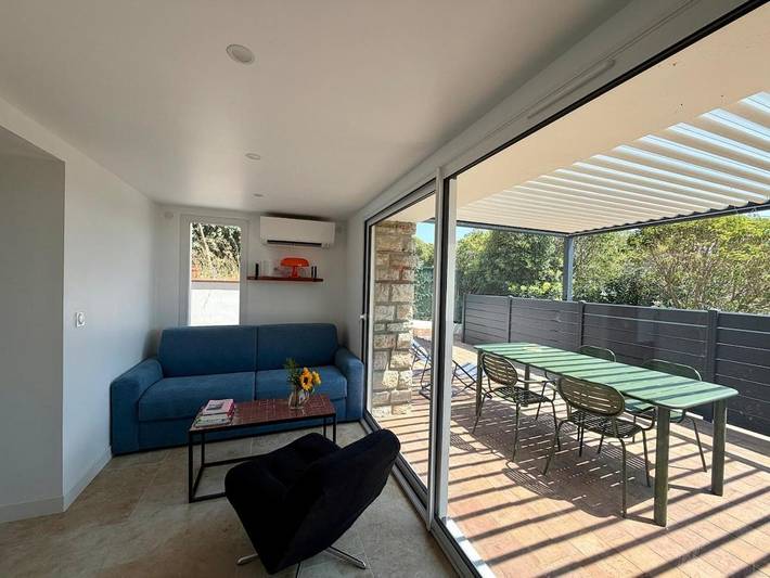 Appartement de vacances pour 4 personnes, avec Terrasse ainsi que Jardin et Vue