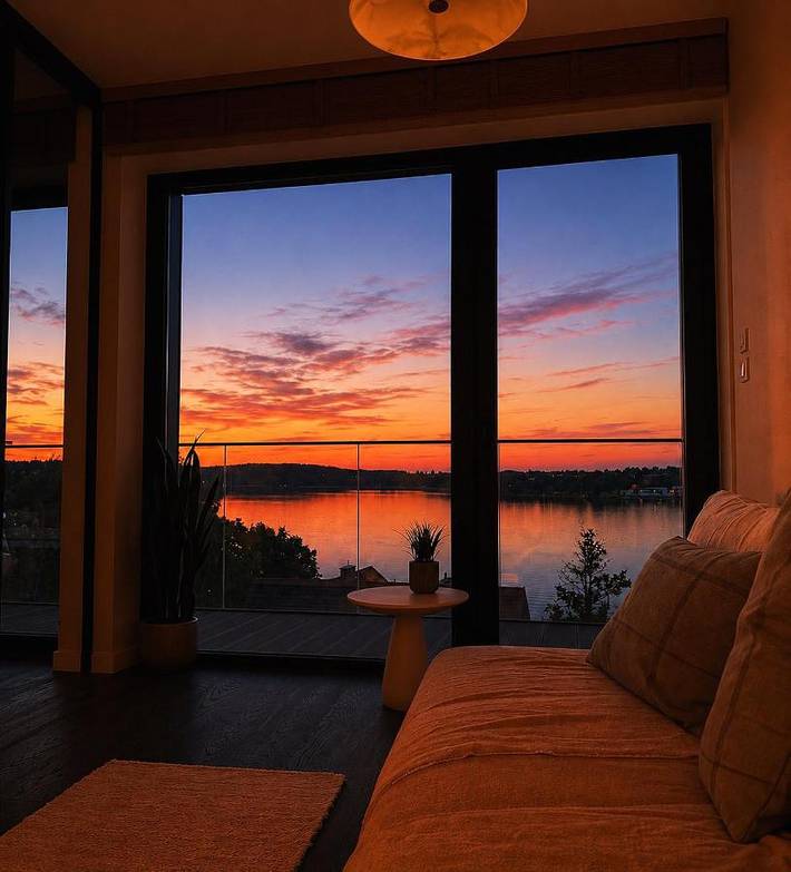 Apartament wakacyjny dla 4 osób, z Balkon i Taras oraz Ogród i Sauna w Mikołajki