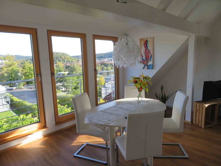 Geheel appartement, Appartement 'Loft Straussi' met gedeelde tuin en Wi-Fi in Tuttlingen, Schwäbische Alb Radweg Region