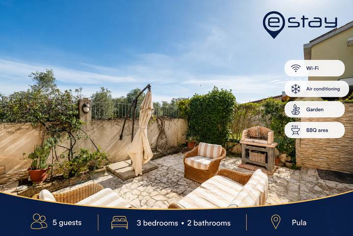 Ferienhaus für 5 Personen, mit Balkon/Terrasse und Garten in Pula (Italien)