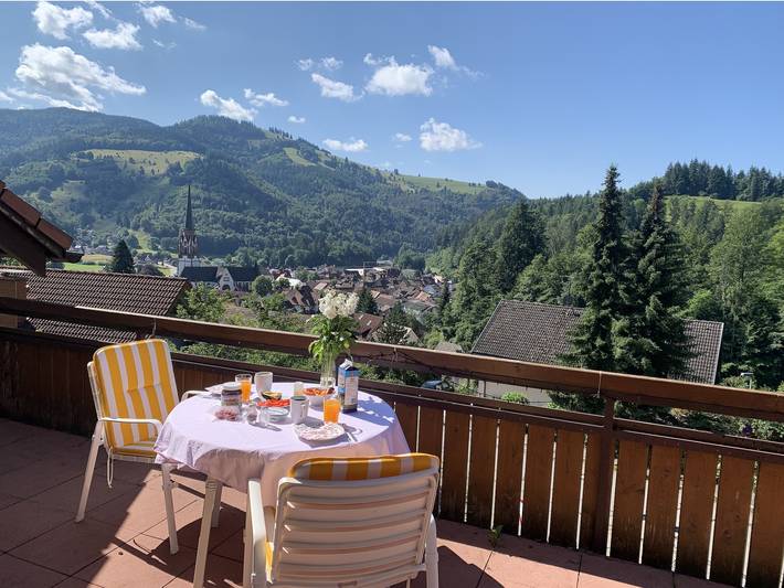 Ferienwohnung für 4 Personen, mit Balkon und Terrasse sowie Ausblick in Schönau im Schwarzwald
