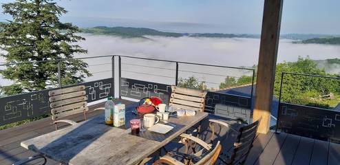 Chambre d’hôte pour 2 personnes, avec jardin ainsi que terrasse et vue à Jouqueviel
