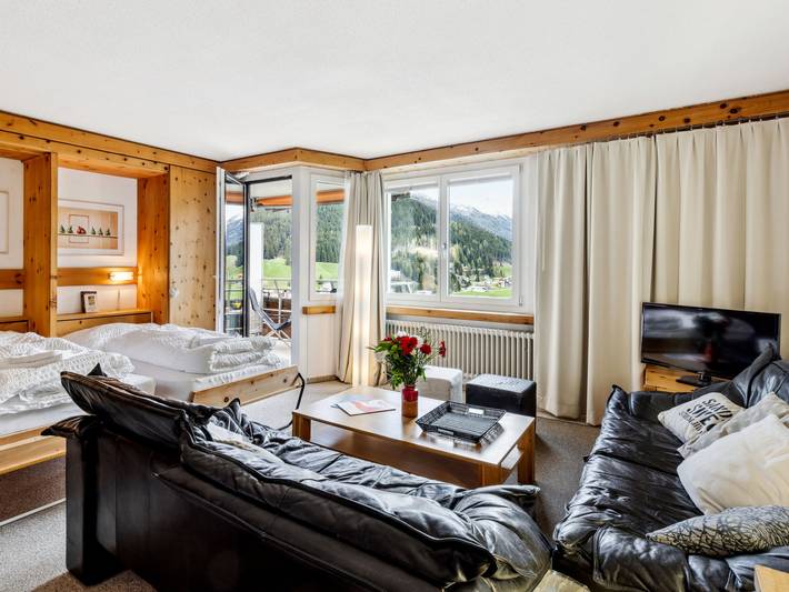 Ferienwohnung für 4 Personen, mit Sauna und Ausblick sowie Balkon in Davos