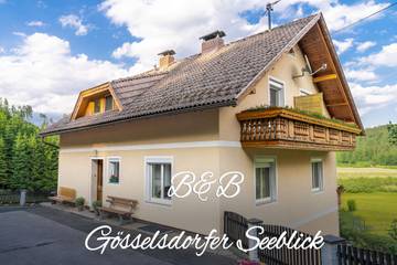 Pension für 2 Personen, mit Seeblick und Ausblick sowie Pool und Garten, kinderfreundlich in Österreich