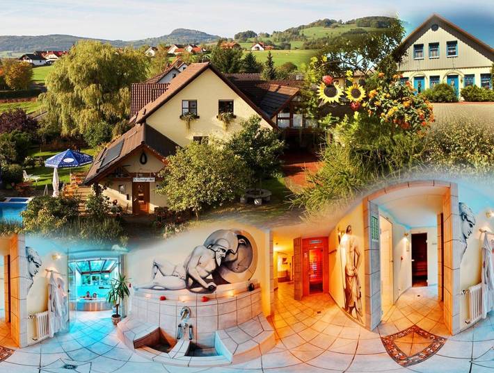 Ferienwohnung für 4 Personen, mit Balkon und Terrasse sowie Whirlpool und Garten