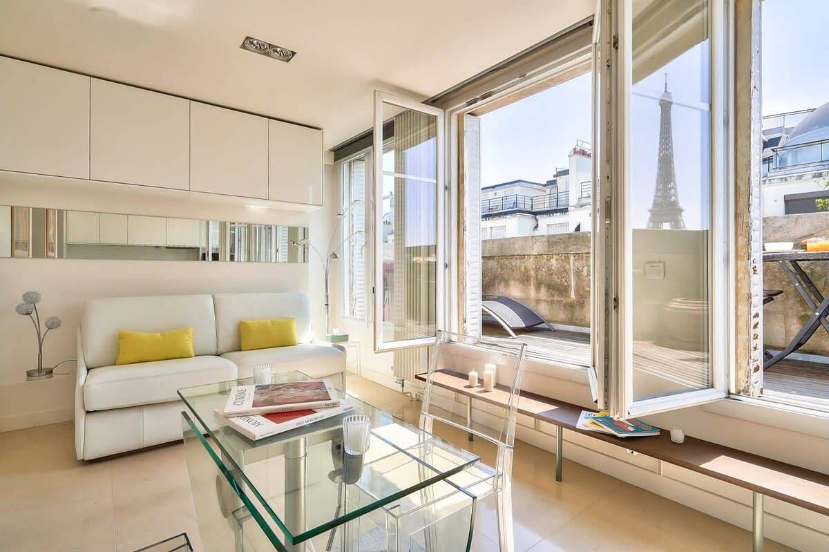 Ganze Wohnung, Ferienwohnung für 2 Personen mit Balkon/Terrasse in Eiffelturm, Paris