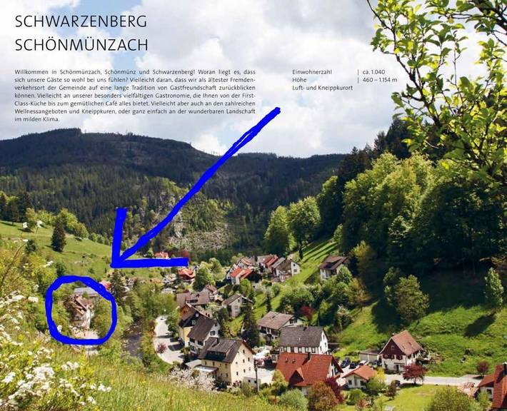 Ferienhaus für 3 Personen, mit Terrasse und Garten sowie Ausblick in Schönmünzach